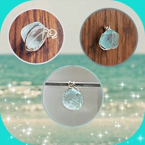 Baby blue  Fluorite pendant stone handcrafted